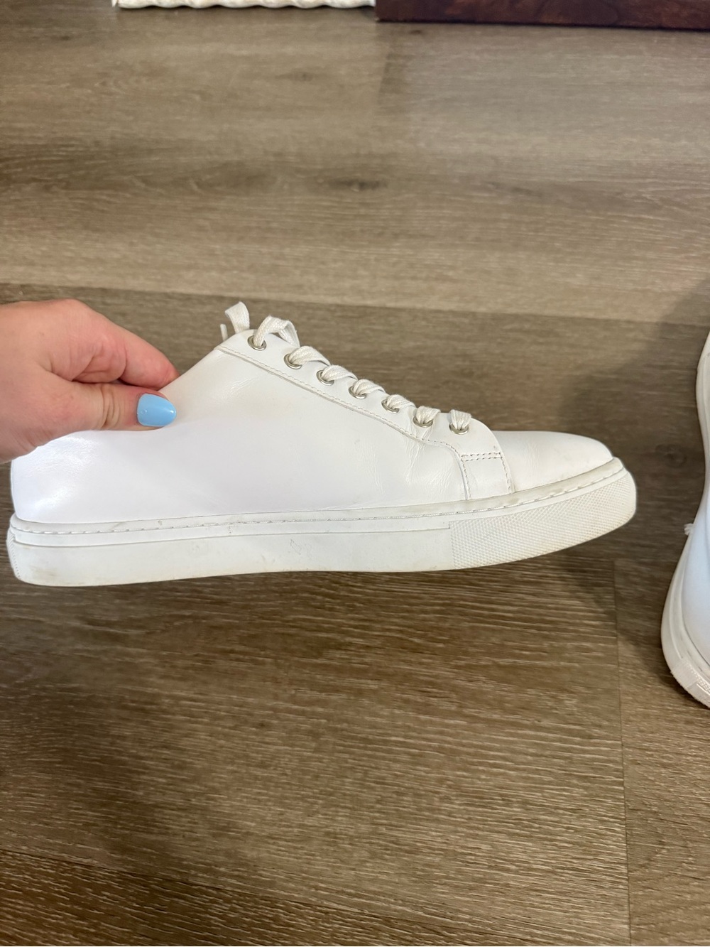 Thursday Boot Company White Leather Low-Top Sneakers with Tan Insole - Picture 2 of 6